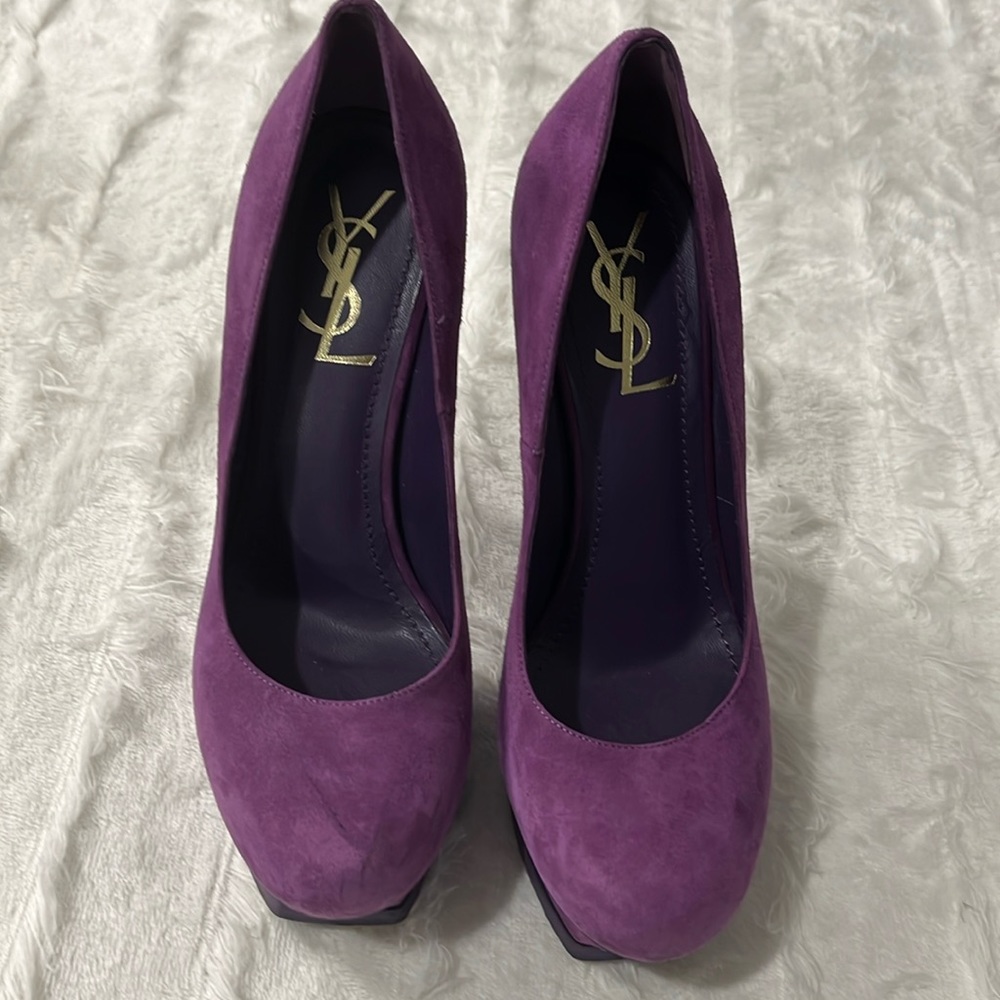 Yves Saint Laurent (YSL)Size 38 Women's Suede Platform Purple